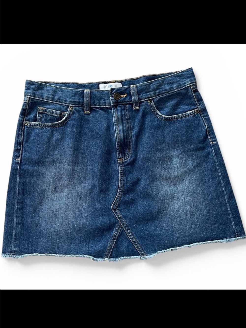 Southern Tide Mini Denim Jean Skirt Sz 28 Medium Wash Distressed 100% Cotton